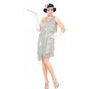 Šaty retro 20. roky charleston strieborné M Šaty retro 20. roky charleston strieborné M