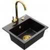 MEXEN/S MEXEN/S - Milo granitový drez 1-miska vrátane batérie Telma, čierna/zlatý 6505-75-670200-50 MEXEN/S MEXEN/S - Milo granitový drez 1-miska vrátane batérie Telma, čierna/zlatý 6505-75-670200-50