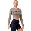 Nebbia SPORTY HERO crop top s dlouhým rukávem 585 mocha - XS Nebbia SPORTY HERO crop top s dlouhým rukávem 585 mocha - XS