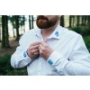Folklórna pánska košeľa s modrou výšivkou vzor Kristián golier a manžety Veľkosť: L, Farba košele: biela, Druh košele: slim fit dlhý rukáv Folklórna pánska košeľa s modrou výšivkou vzor Kristián golier a manžety Veľkosť: L, Farba košele: biela, Druh košele: slim fit dlhý rukáv