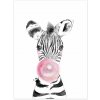 INSPIO Obraz na stenu - Zebra s ružovou bublinou zvieratá čierna, biela, ružová INSPIO Obraz na stenu - Zebra s ružovou bublinou zvieratá čierna, biela, ružová