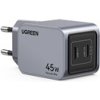UGREEN síťová rychlonabíječka Nexode Pro 45W 2-Port USB-C, GaN, stříbrná 35008 UGREEN síťová rychlonabíječka Nexode Pro 45W 2-Port USB-C, GaN, stříbrná 35008