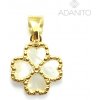 Adanito BRP1251G Zlatý prívesok štvorlístok s perleťou
