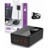 Nabíjačka GaN 65W PD QC3.0 4-portová s displejom Nabíjačka GaN 65W PD QC3.0 4-portová s displejom