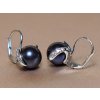 Strieborné náušnice s pravou čiernou perlou BC05SE-B Strieborné náušnice s pravou čiernou perlou BC05SE-B