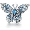 For Silver Korálek Motýľ s modrými zirkónmi - Striebro 925 For Silver Korálek Motýľ s modrými zirkónmi - Striebro 925