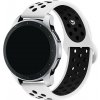 eses Silikónový perforovaný remienok pre smart hodinky 20 mm Farba: biela s čiernou