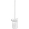 Sapho Gedy Pirenei - WC kefa nástenná s držiakom, biela/sklo satin PI330302 Sapho Gedy Pirenei - WC kefa nástenná s držiakom, biela/sklo satin PI330302