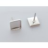 Puzeta štvorec 8x8 mm- rhodium -1 pár (bez obsahu niklu) Puzeta štvorec 8x8 mm- rhodium -1 pár (bez obsahu niklu)