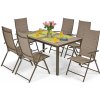 Záhradná jedálenská Hliníková súprava 6-miestna SUNNEX - stôl a 6 regulovateľných stoličiek hnedá Záhradná jedálenská Hliníková súprava 6-miestna SUNNEX - stôl a 6 regulovateľných stoličiek hnedá