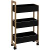 5five Simply Smart Bamboo Kúpeľňový regál na kolieskach, čierny, 3 poschodia 5five Simply Smart Bamboo Kúpeľňový regál na kolieskach, čierny, 3 poschodia