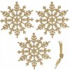SPRINGOS Vianočné ozdoby Snehové vločky s trblietkami 12cm zlaté sada 3ks SPRINGOS Vianočné ozdoby Snehové vločky s trblietkami 12cm zlaté sada 3ks