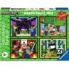 RAVENSBURGER Puzzle Minecraft 4x100 dielikov RAVENSBURGER Puzzle Minecraft 4x100 dielikov