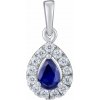 Silvego Diamantový prívesok Dutchess z bieleho zlata s prírodným zafírom a diamantmi 0,09 ct DNN3256PGWDSA Silvego Diamantový prívesok Dutchess z bieleho zlata s prírodným zafírom a diamantmi 0,09 ct DNN3256PGWDSA