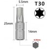 Torx (hviezdica / šesťhran), náhradný bit 1/4 Torx (hviezdica / šesťhran), náhradný bit 1/4