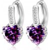 HARAHU Náušnice Silver Heart Fialová HR1780 HARAHU Náušnice Silver Heart Fialová HR1780