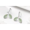 For Silver Náušnice so zelenými lístkami Leaf - Striebro 925 For Silver Náušnice so zelenými lístkami Leaf - Striebro 925