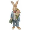Decorative Figurine Rabbit 26 Cm Brown Blue Plastic - 11*10*26 cm - Clayre & Eef