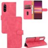 Peňaženkové kožené puzdro SKIN-FEEL na Sony Xperia 5 - Ružovočervená Peňaženkové kožené puzdro SKIN-FEEL na Sony Xperia 5 - Ružovočervená