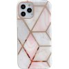 Gumený kryt MARBLE na iPhone 13 Pro Max - Stitching Pink Gray Gumený kryt MARBLE na iPhone 13 Pro Max - Stitching Pink Gray