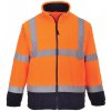 Portwest F301 HI VIS Fleecová reflexná mikina Fluorescenčno oranžová Námornícka modrá