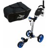 Axglo TriLite 3-Wheel Trolley Grey/Blue SET Grey/Blue Manuálny golfový vozík Axglo TriLite 3-Wheel Trolley Grey/Blue SET Grey/Blue Manuálny golfový vozík