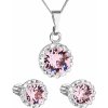 Evolution Group sada šperkov s krištálmi Swarovski náušnice retiazka a prívesok ružové okrúhle 39352.3 light rose Evolution Group sada šperkov s krištálmi Swarovski náušnice retiazka a prívesok ružové okrúhle 39352.3 light rose