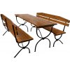 Pivný set DE LUX I 180x60cm - masív borovice - stôl + lavice s opierkou Pivný set DE LUX I 180x60cm - masív borovice - stôl + lavice s opierkou