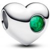 Prívesok PANDORA Srdce na gravírovanie s tmavo zeleným krištáľom 794161C05 Prívesok PANDORA Srdce na gravírovanie s tmavo zeleným krištáľom 794161C05