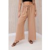 Fashionweek dámske nohavice ľahké vzdušné so širokými nohavicami K5878 Camel
