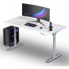 ULTRADESK Herný stôl QUEST, 140x70cm, 72-120cm, šedá-biela ULTRADESK Herný stôl QUEST, 140x70cm, 72-120cm, šedá-biela