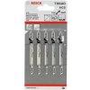 BOSCH Pílové plátky do priamočiaré píly T 101 AO, Clean for Wood, 5 kusov