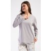 Vienetta Dámske pyžamo dlhé Alex: šedá 4XL Vienetta Dámske pyžamo dlhé Alex: šedá 4XL
