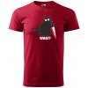 Sablio Tričko s potlačou Black cat WHAT? - červené 4XL Sablio Tričko s potlačou Black cat WHAT? - červené 4XL