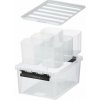 Úložný box, plastový, čierne úchytky, 6 priehradiek, SMARTSTORE Classic 15, priehľadný Úložný box, plastový, čierne úchytky, 6 priehradiek, SMARTSTORE Classic 15, priehľadný