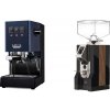Gaggia Classic E24 BC, blue + Eureka Mignon Specialita, WD black, walnut Gaggia Classic E24 BC, blue + Eureka Mignon Specialita, WD black, walnut