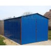 Plechová garáž 3x5 m so sedlovou strechou RAL 5010 Plechová garáž 3x5 m so sedlovou strechou RAL 5010