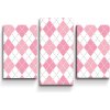 Sablio Obraz - 3-dílný Ružové a biele kosoštvorčeky - 75x50 cm Sablio Obraz - 3-dílný Ružové a biele kosoštvorčeky - 75x50 cm