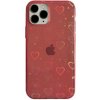 AppleKing priehľadné s meňavémi srdiečkami iPhone 11 Pro - červené