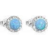 Strieborné náušnice kôstky so syntetickým opálom a krištáľmi Preciosa svetlomodré okrúhle 31217.1 Lt. Blue s. Opal Strieborné náušnice kôstky so syntetickým opálom a krištáľmi Preciosa svetlomodré okrúhle 31217.1 Lt. Blue s. Opal