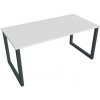 Hobis Pracovný stôl UNI O, 160x75,5x80 cm, biela/čierna Hobis Pracovný stôl UNI O, 160x75,5x80 cm, biela/čierna