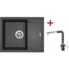 Granitový drez s batériou LINEA 600 480 x 600 mm čierny metalický G2074 + batéria Mix 3 P GR Granitový drez s batériou LINEA 600 480 x 600 mm čierny metalický G2074 + batéria Mix 3 P GR