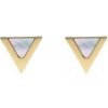Doria Náušnice z ocele zlaté trojuholníky s perleťou Doria Náušnice z ocele zlaté trojuholníky s perleťou