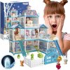 ECOTOYS Skladací domček pre bábiky Villa + nábytok LED bábika ECOTOYS Skladací domček pre bábiky Villa + nábytok LED bábika