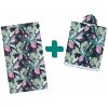 Textilomanie Plážový set NIGHT BLOSSOM - osuška 100×180 cm a pončo 80×145 cm, čierny Textilomanie Plážový set NIGHT BLOSSOM - osuška 100×180 cm a pončo 80×145 cm, čierny