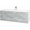 Dreja Umývadlová skrinka ASTON SZZ 120 - N01 Biela lesk / Úchytka T05 / D01 Betón Dreja Umývadlová skrinka ASTON SZZ 120 - N01 Biela lesk / Úchytka T05 / D01 Betón