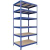 Kovový regál Biedrax 45 x 120 x 210 cm, modrý - 6 políc MDF Kovový regál Biedrax 45 x 120 x 210 cm, modrý - 6 políc MDF