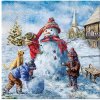 Servítky na dekupáž Snowman Fun - 1 ks Servítky na dekupáž Snowman Fun - 1 ks