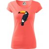 Tukan kreslený - Dámske tričko Pure - 2XL ( Korálová ) Tukan kreslený - Dámske tričko Pure - 2XL ( Korálová )