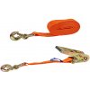 KesTek Upínací popruh s račňou a karabínovým hákom dvojdielny 8 m x 50 mm / 5 T